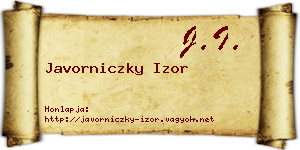Javorniczky Izor névjegykártya